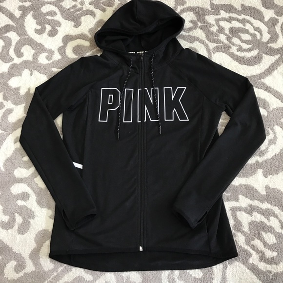 PINK Full zip black and white hoodie - Picture 1 of 3