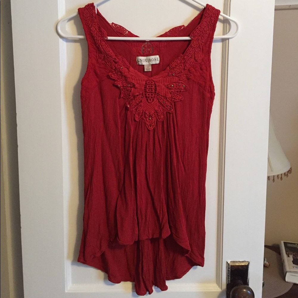 Burnt orange hi lo tank