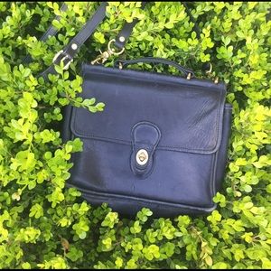Vintage COACH Black Leather Crossbody Purse