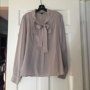 BCBG Grey Dress Top Sz S