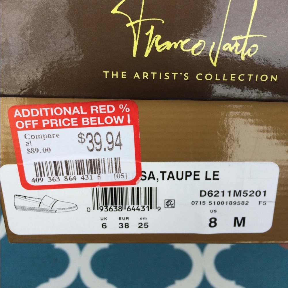 Franco Sarto Taupe/Black Slip On Shoes