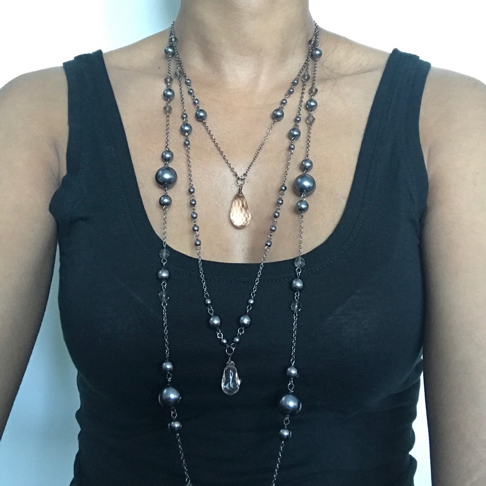 Long moonstone necklace