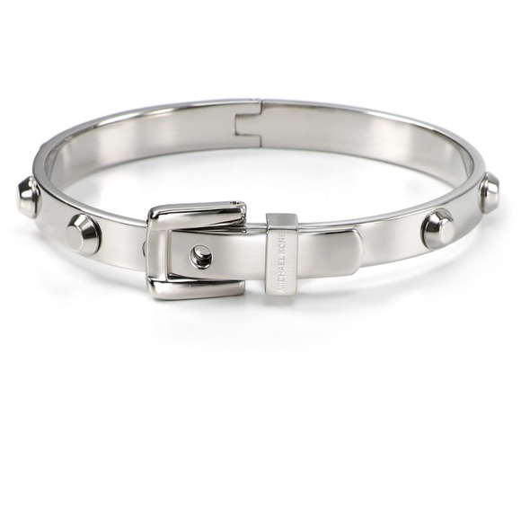 Michael Kors Silver Studded Buckle Bangle - Picture 2 of 4