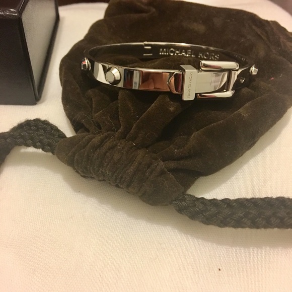 Michael Kors Silver Studded Buckle Bangle - Picture 4 of 4