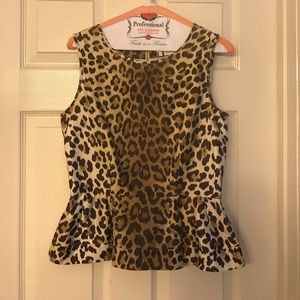 Kate Spade New York leopard peplum blouse size 4