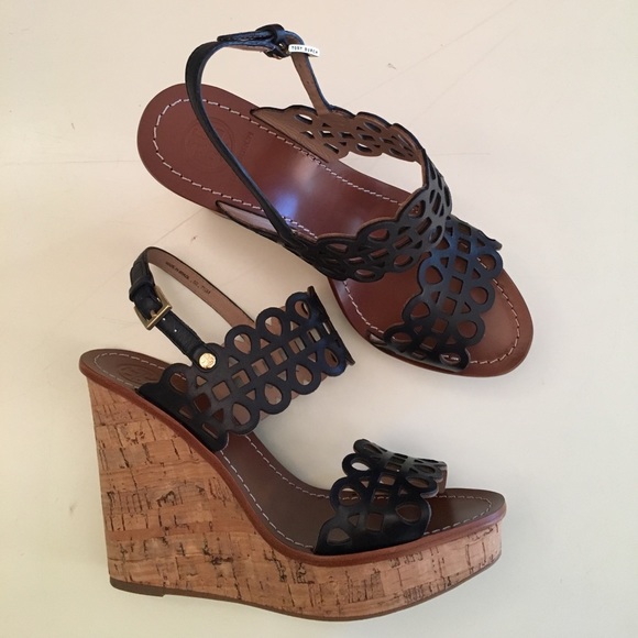 Tory Burch Shoes - NEW! TORY BURCH Nori Wedge Leather Sandals