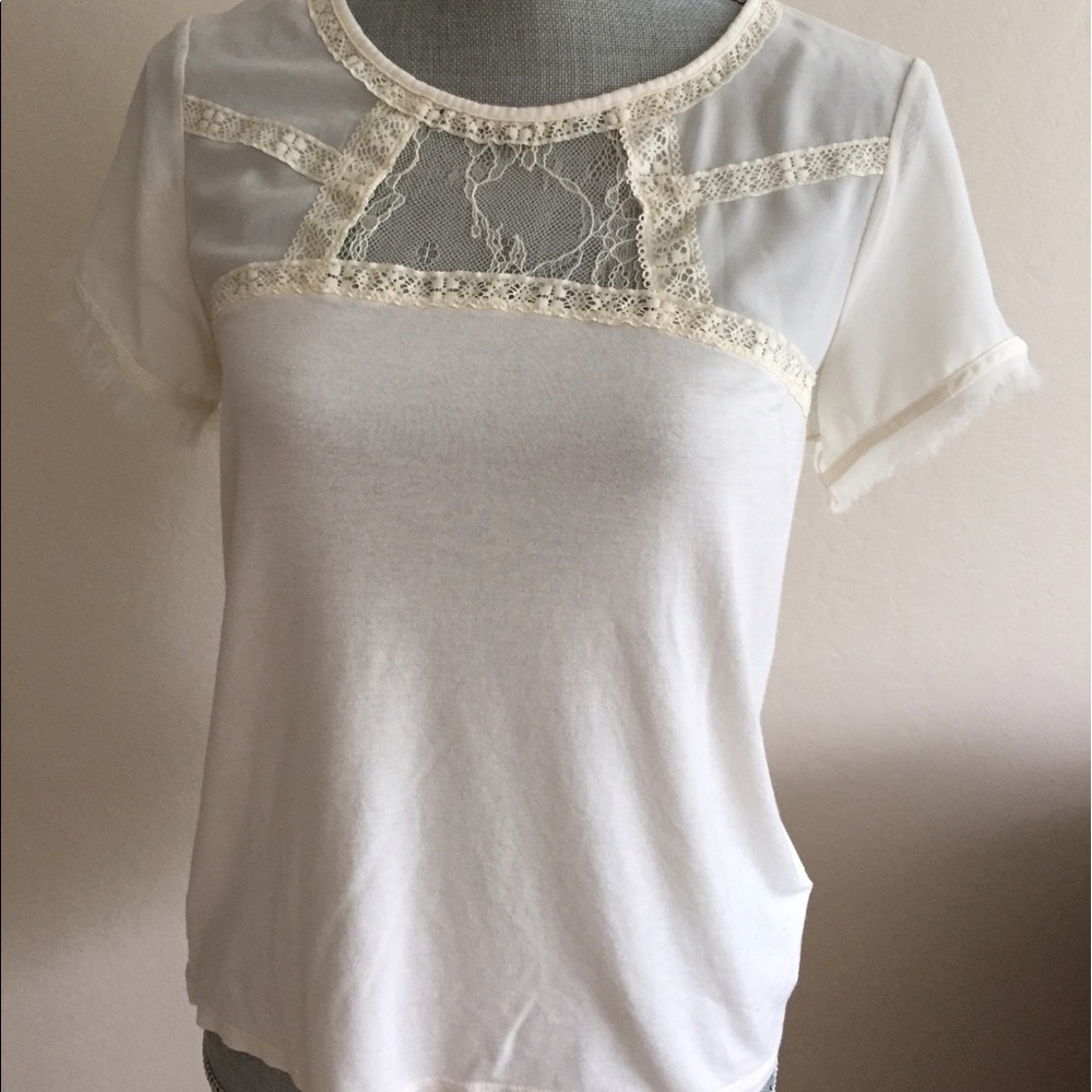 Cream lace H&M top