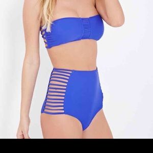 Blue bathing suit bottoms