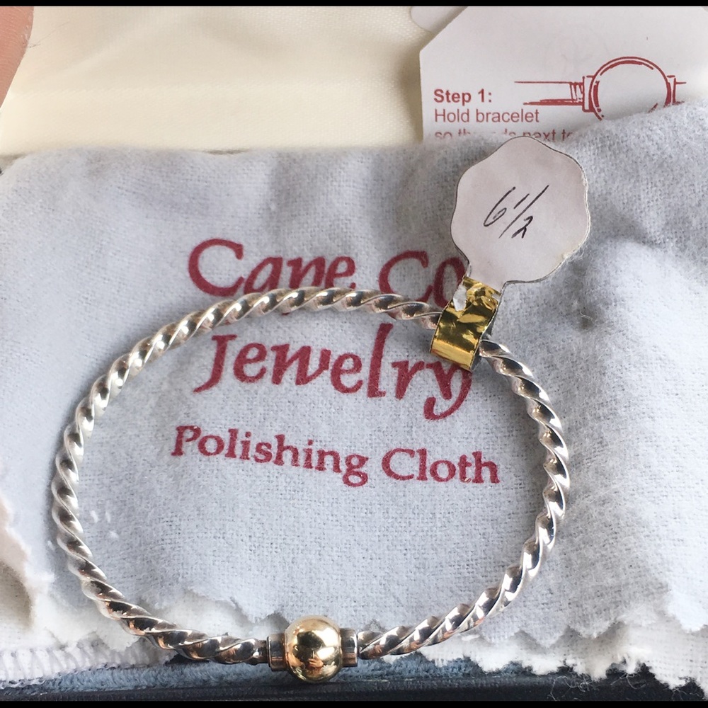 Authentic Cape Cod 14k 925 twist bracelet 6.5"
