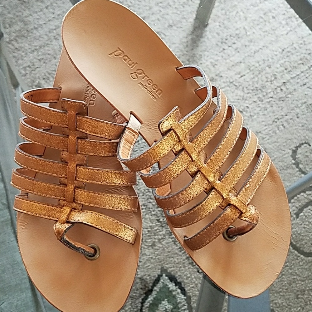 Copper Glitter Strappy Sandals