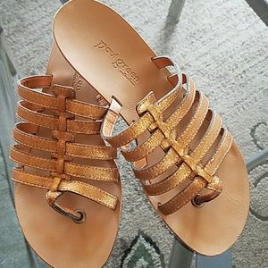 Copper Glitter Strappy Sandals