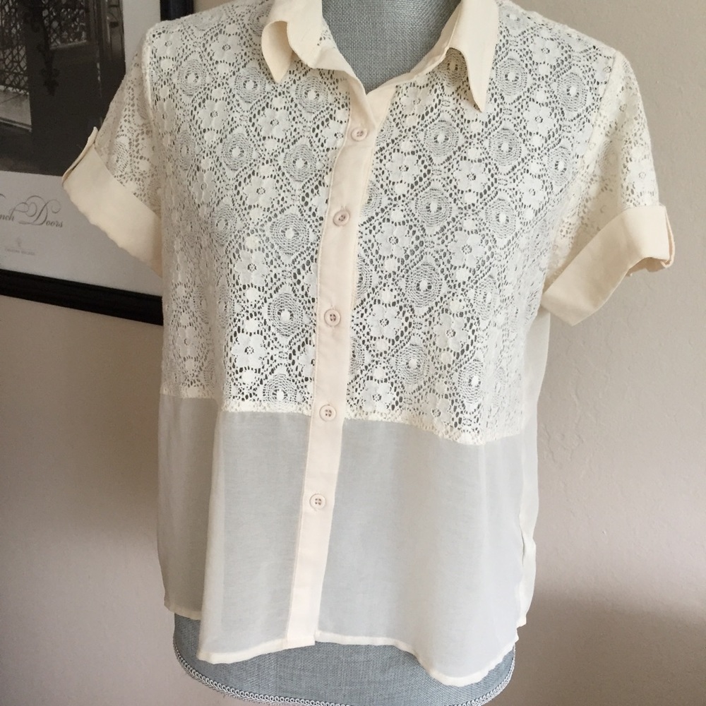 Cream lace F21 top