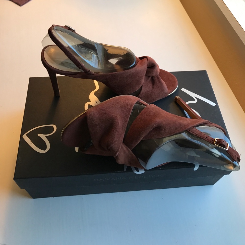 🎉HP🎉Banana Republic brown suede Jessa slingback - Picture 4 of 6