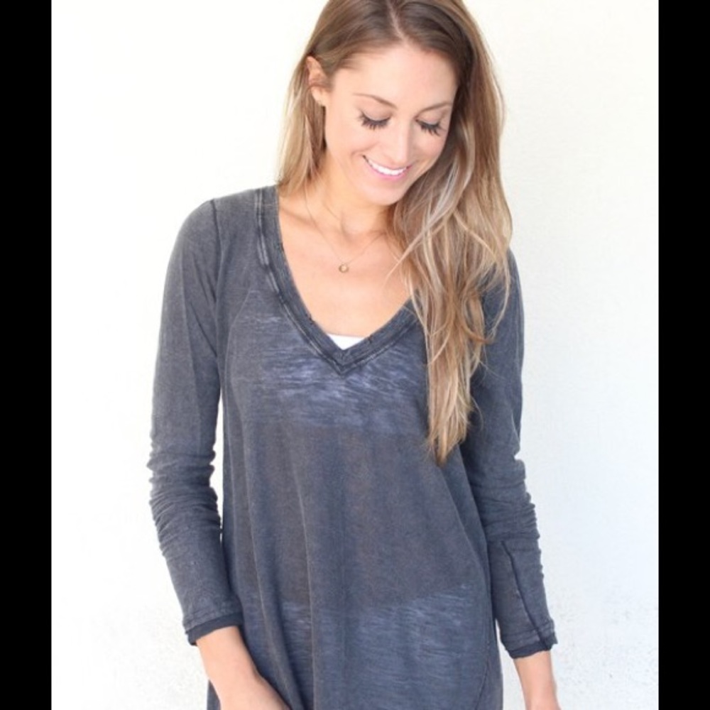 Brand New Free People Blue Anna Tee - Picture 2 of 5