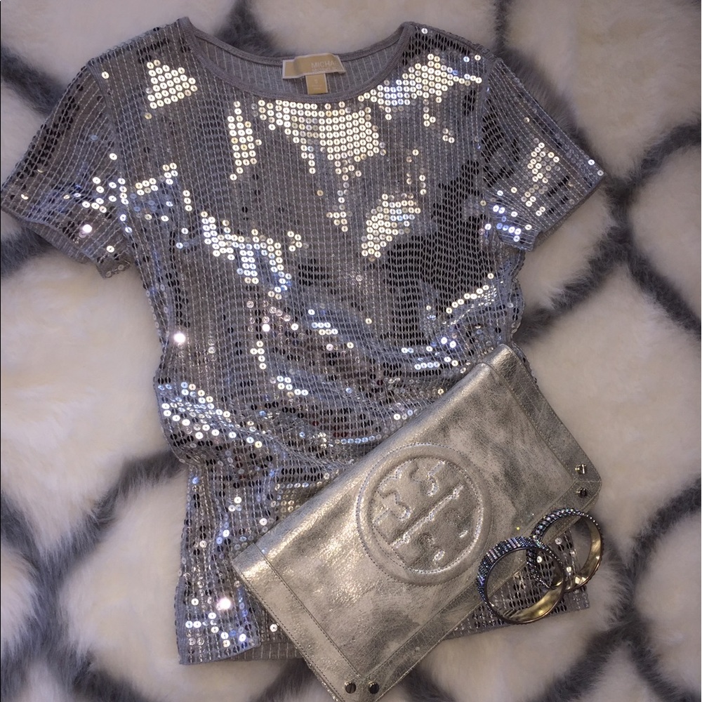 Fun sequin Michael Kors blouse!