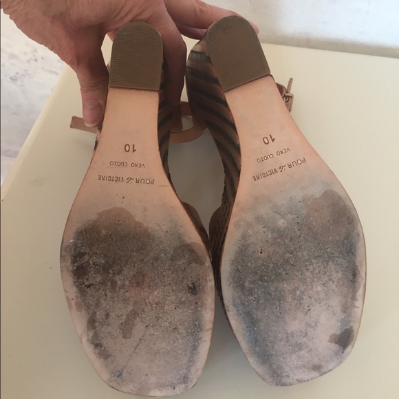 Italian leather ankle strap wedges - Picture 2 of 4