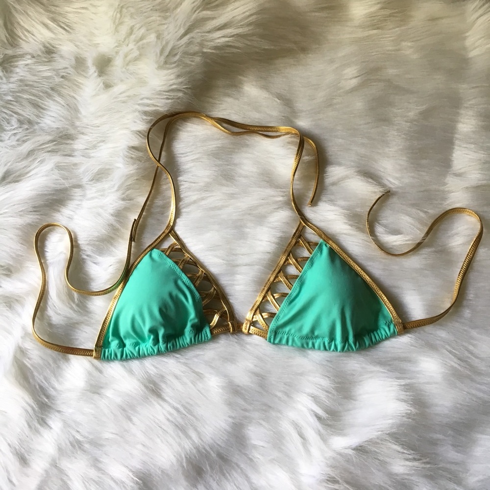 Gold detail bikini top