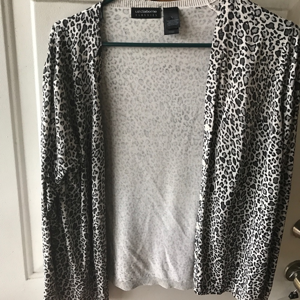 Liz Claiborne Animal Print Cardigan