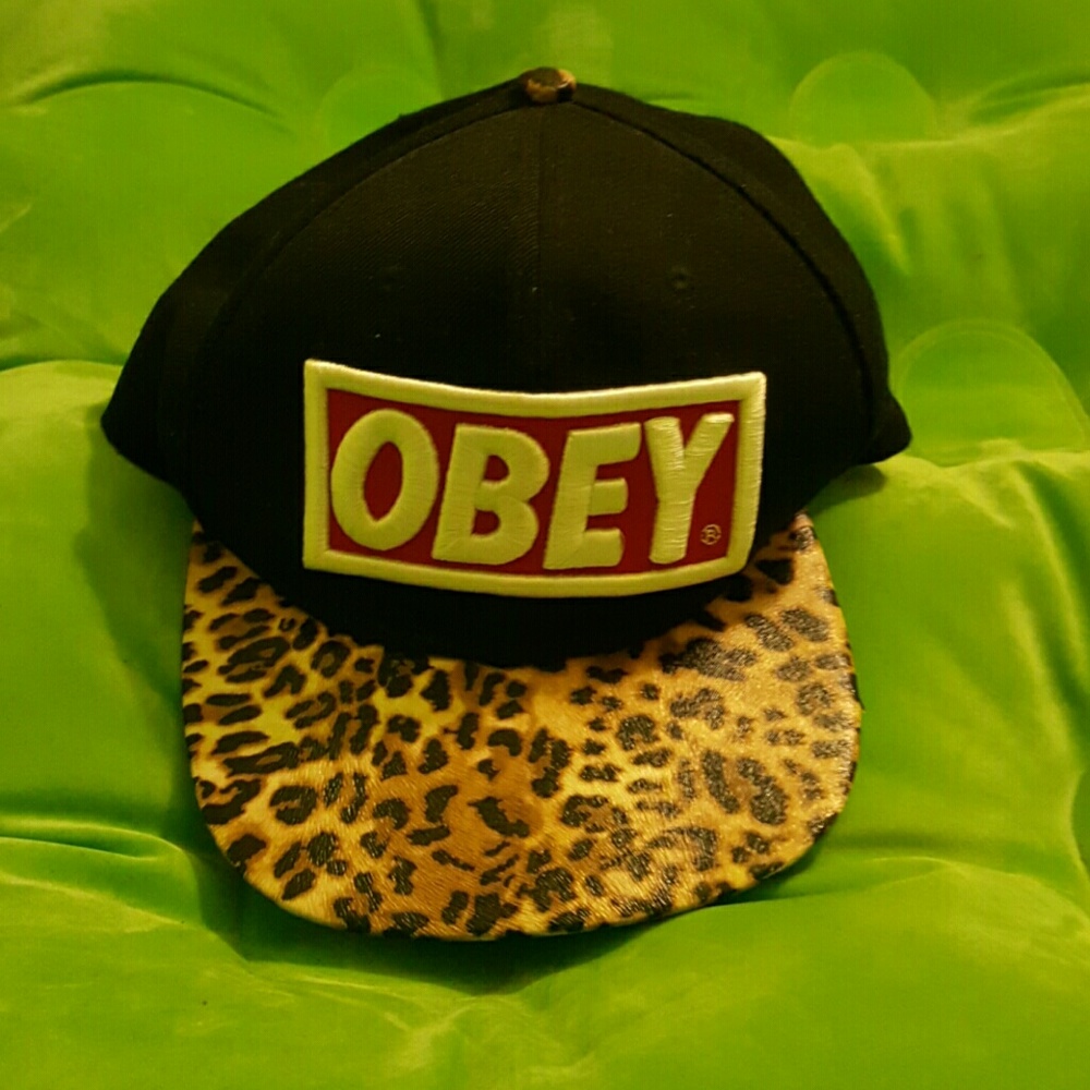 Lepoard Print Obey Strap Back