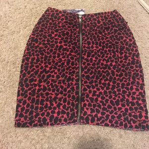 Red printed skirt