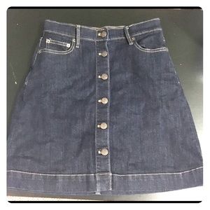Button Down Denim Skirt