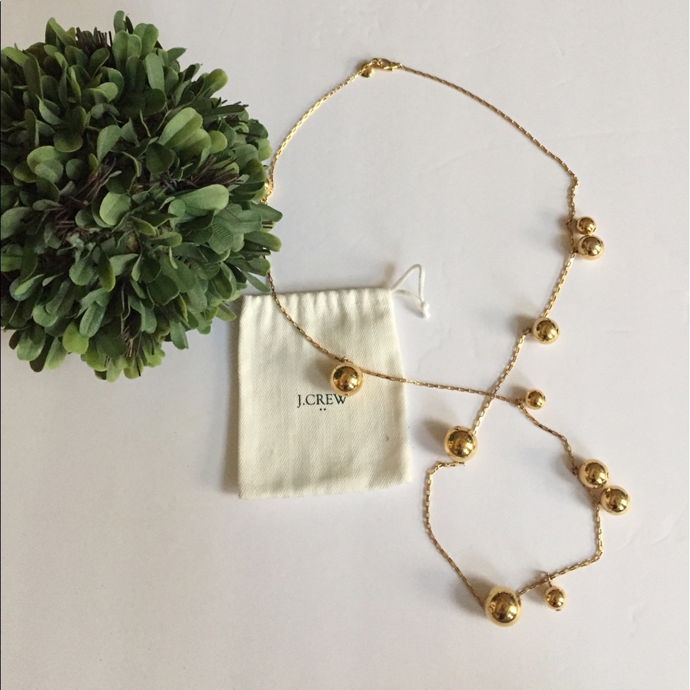 JCREW Bauble Necklace - gold tone