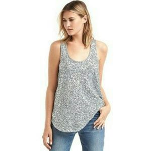 Express Racerback Sequin Tank Silver And Gray Meta