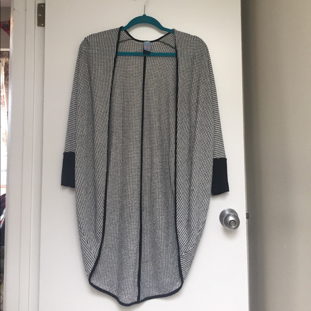 Black and white long cardigan