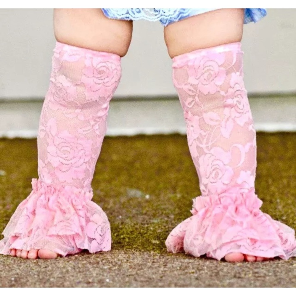 Baby Infant Toddler lace leg decor spring photo