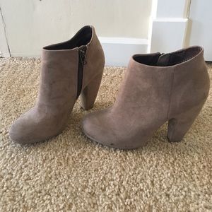Taupe Suede Booties