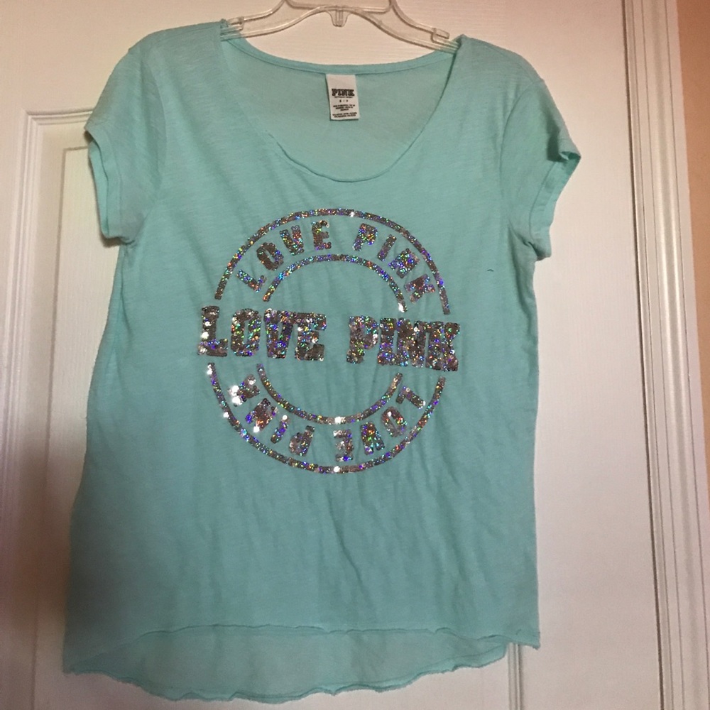 PINK sequined T shirt