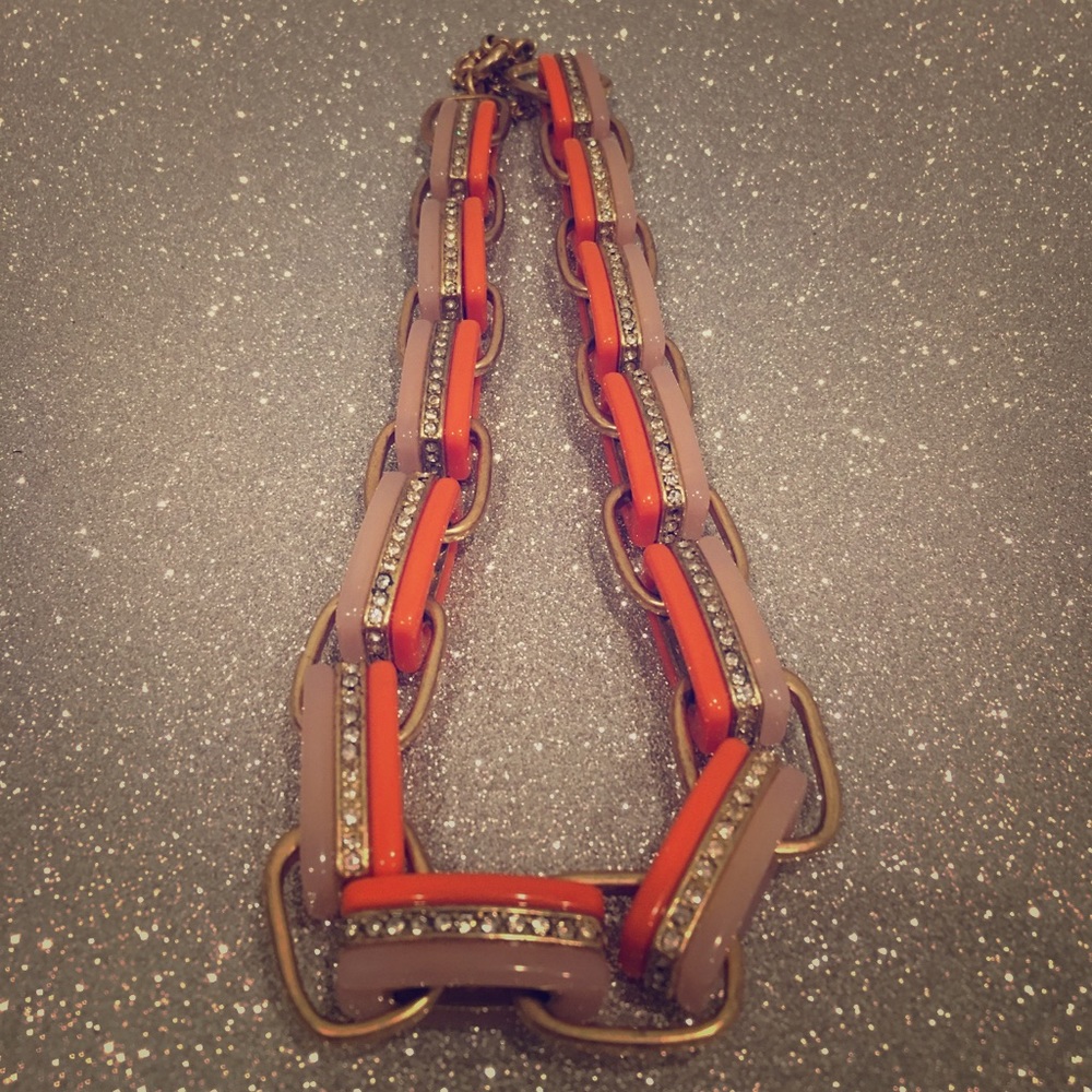 J. Crew Two Tone Rhinestone and Gold Necklace