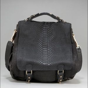 CC Skye Onie Messenger bag in black snake embossed