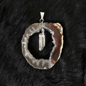 Agate slice pendant