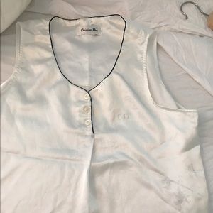 Christian Dior White Silk Blouse (slight damage)