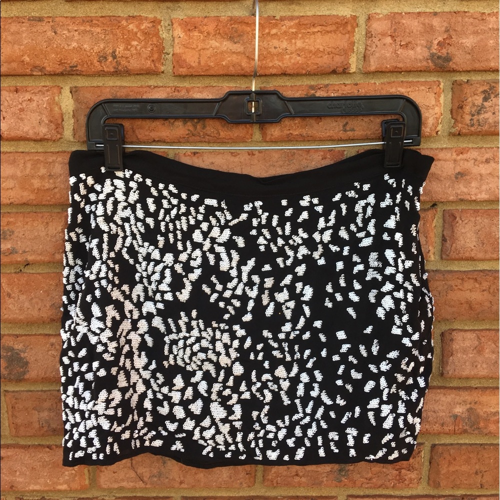 Haute Hippie Black Silk Mini with Sequins.