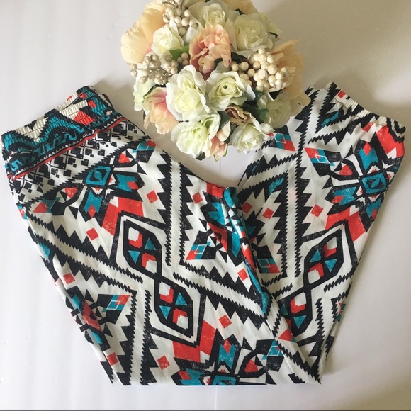 Becca by Rebecca Virtue AztecGeo Coverup Pants SzM - Picture 1 of 6