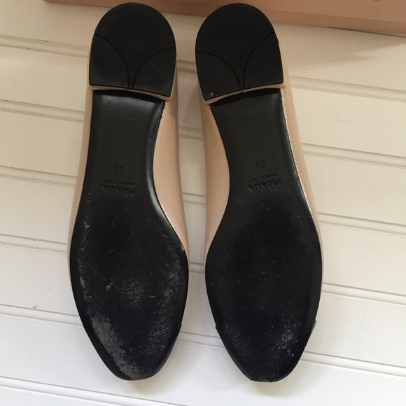 Prada Nude Patent Flats Size 36