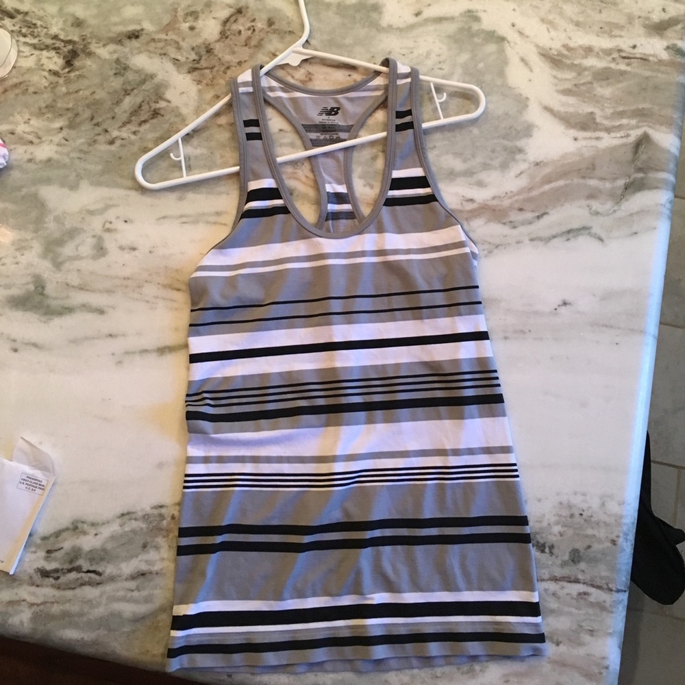 Striped New Balance Racer Back Tank