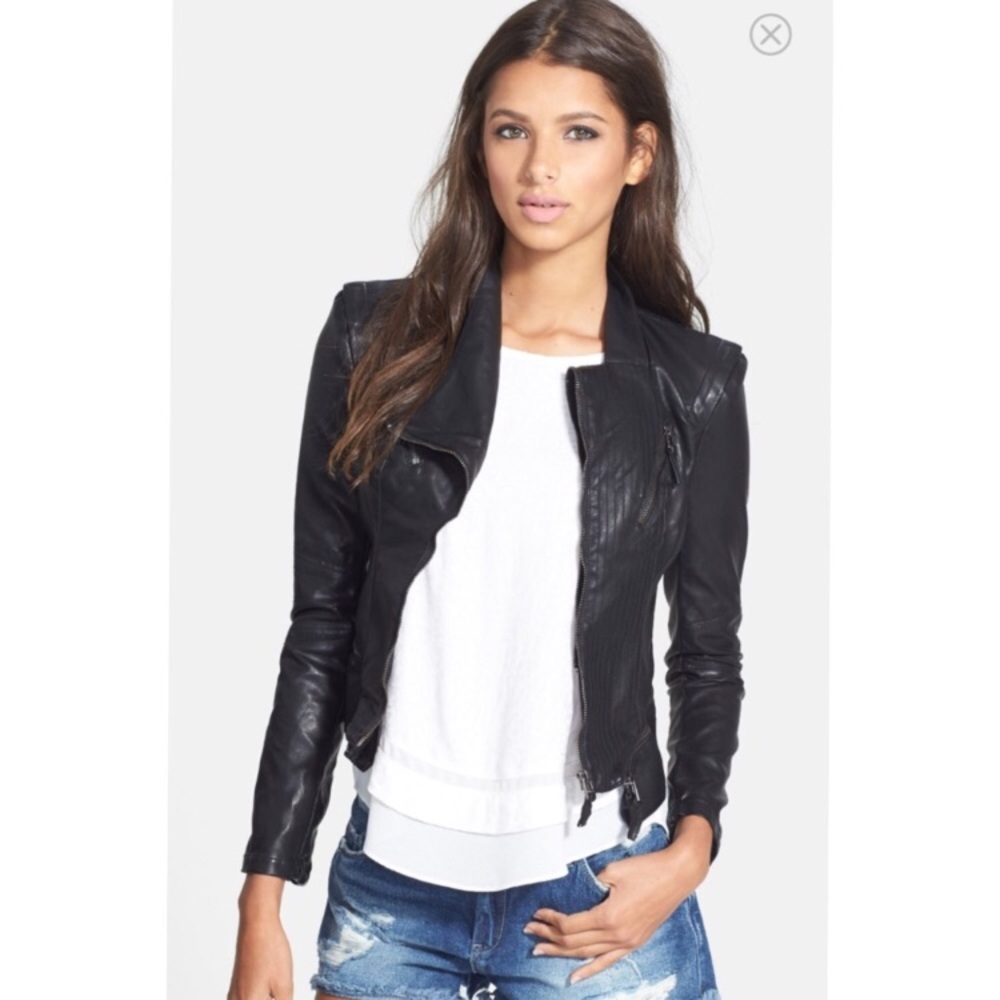 NYC black vegan leather jacket