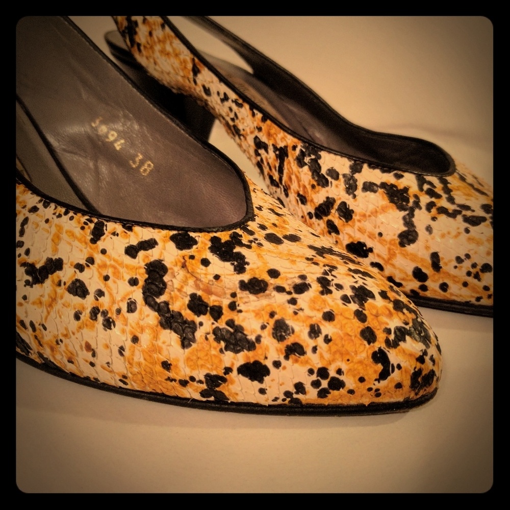 Retro Baldinini Snakeskin Kitten Heels