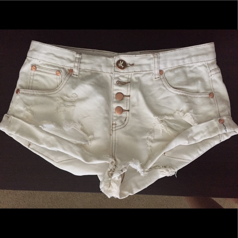 One Teaspoon Off White/ rose gold button bandits