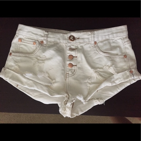 One Teaspoon Off White/ rose gold button bandits - Picture 1 of 6