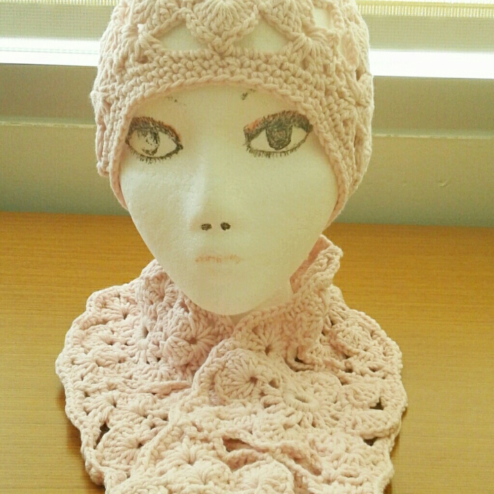 Crochet Beanie and Scarf Set