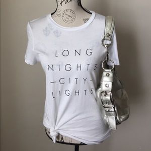 Coach AUTHENTIC Silver Metallic Leather Hobo Tote