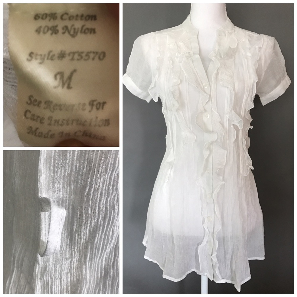 Edge By Mine Gauze Ruffle top A22