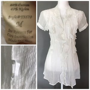 Edge By Mine Gauze Ruffle top A22