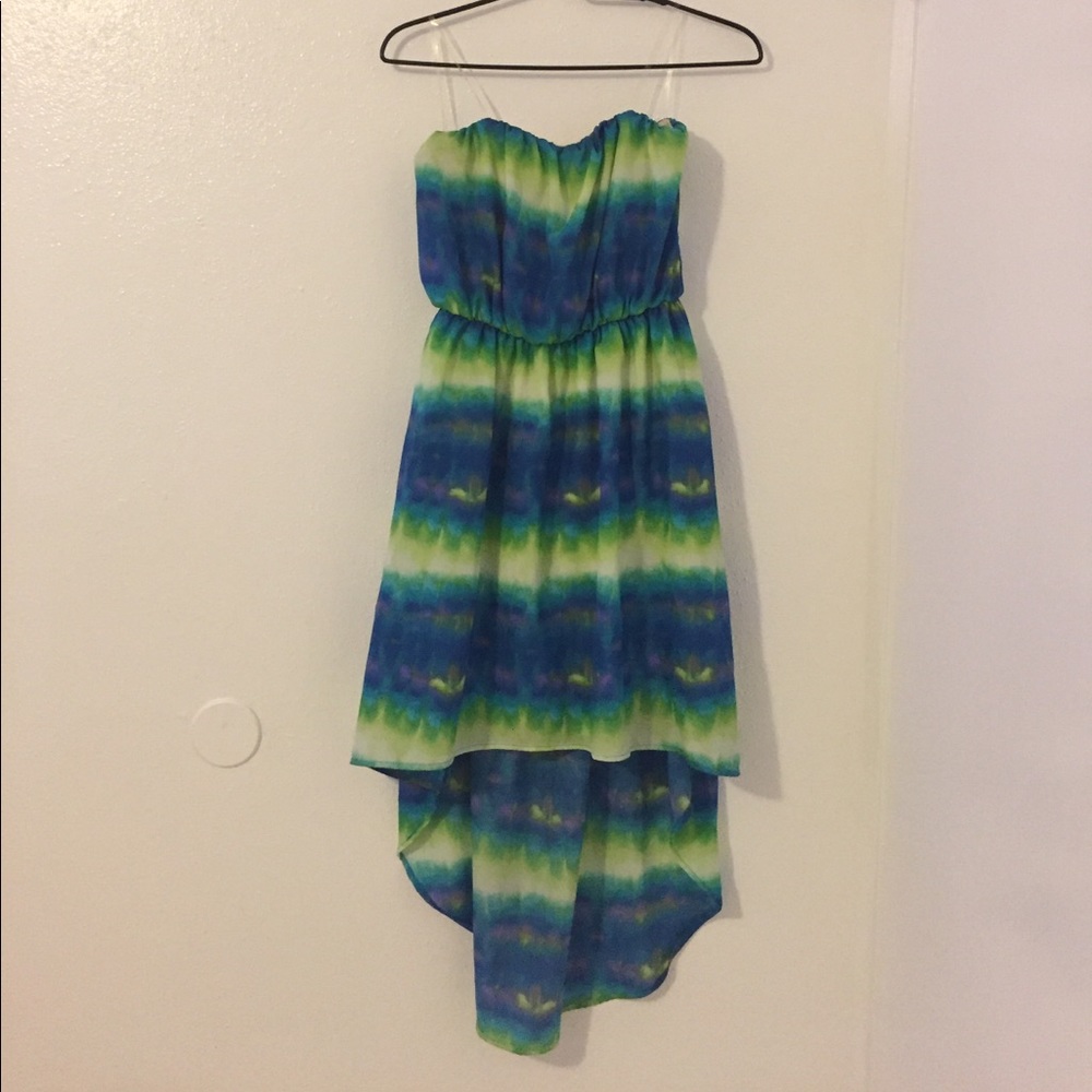 Tye Dye Sequin Hearts High Low Dress