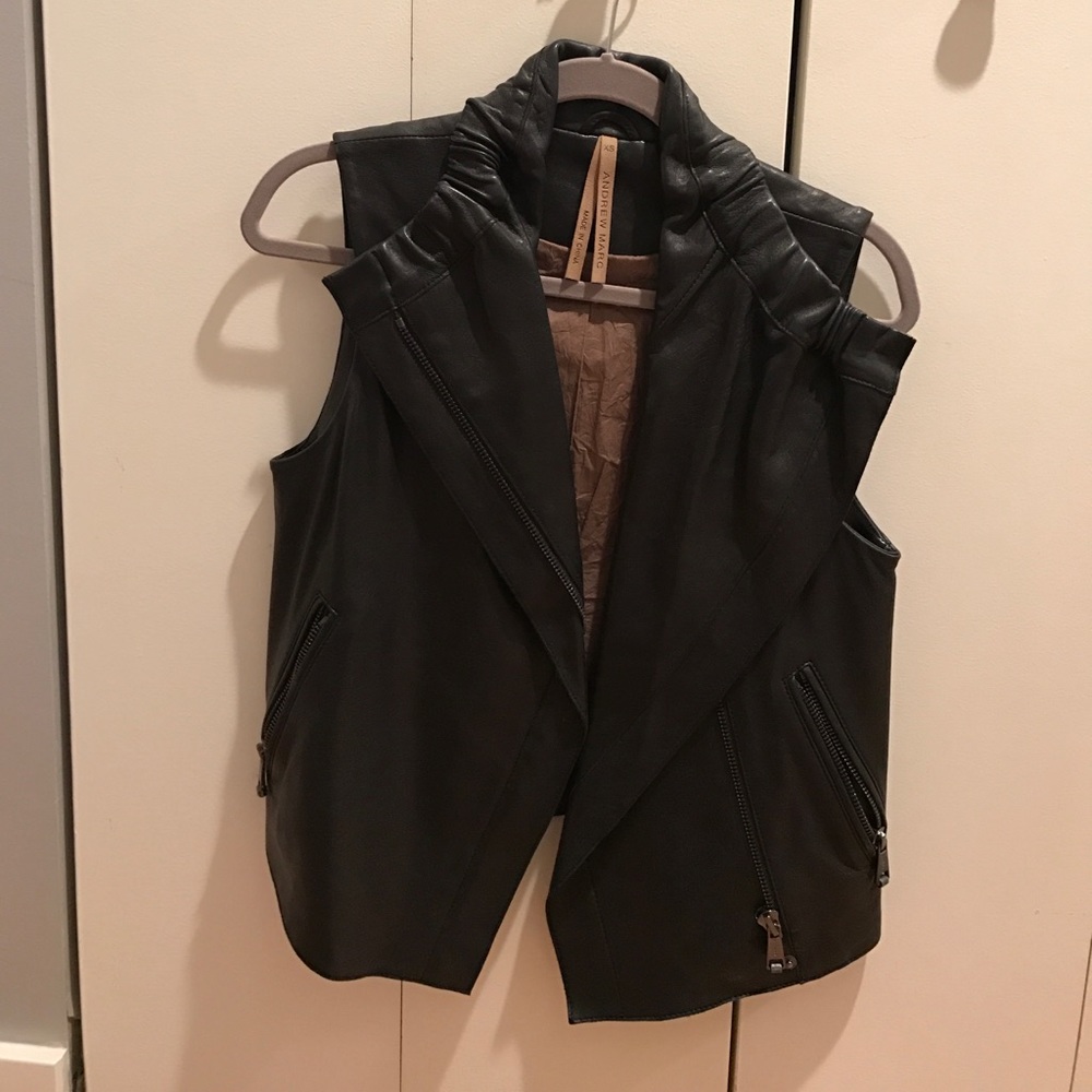 Andrew Marc vest real leather