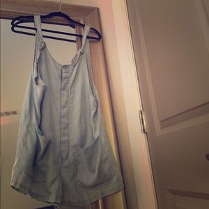 Zara chambray overalls